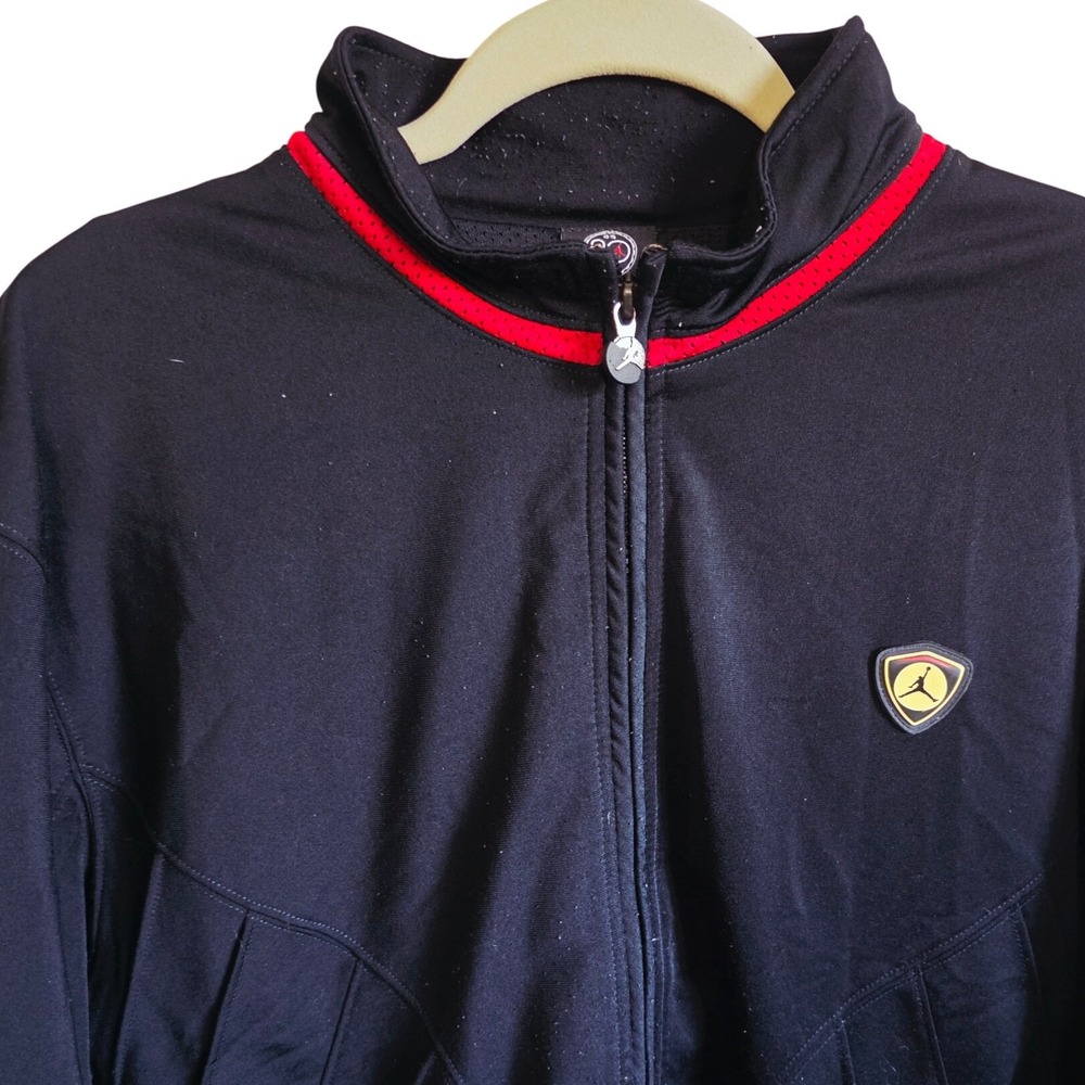 Vintage Nike XL Jumpman Air Jacket 20th Anniv 2005 Black Y2K Zip *Spot on Arm*‎